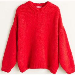 Mango - Sweter Darya. Czerwone swetry Mango, z dzianiny, z krótkim rękawem. Za 159.90 zł.