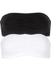 Biustonosz bandeau (mis. A i B), bawełna organiczna (2 szt.). Czarne biustonosze bonprix, bez wzorów, z bawełny. Za 67.99 zł.