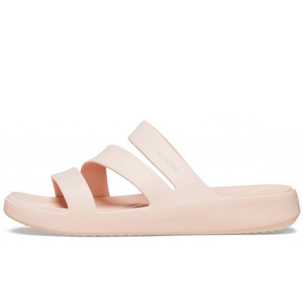 Klapki Crocs Getaway Strappy Z Klapkami Damskie. Czerwone klapki Crocs, bez wzorów, z materiału, bez obcasa, bez zapięcia. Za 280.99 zł.