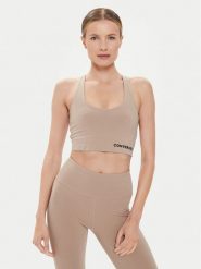 Converse Biustonosz top W Wordmark Bra Top 10024540-A10 Beżowy. Brązowe topy sportowe Converse, l, bez wzorów, z bawełny, na fitness i siłownię. Za 89.99 zł.