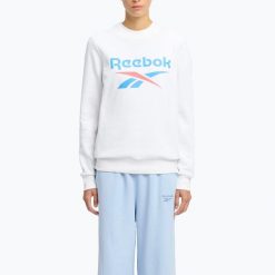 Bluza Reebok Identity Big Logo Fleece Crew. Białe bluzy REEBOK FITNESS, bez wzorów, bez ramiączek, bez kaptura. Za 169.99 zł.