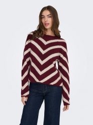 ONLY Sweter w kolorze bordowo-jasnoróżowym rozmiar: S. Czerwone swetry ONLY, s, bez wzorów, bez ramiączek. Za 118.56 zł.