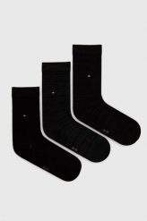 Tommy Hilfiger skarpetki 3-pack damskie kolor czarny. Czarne skarpetki Tommy Hilfiger, bez wzorów. W wyprzedaży za 62.99 zł.