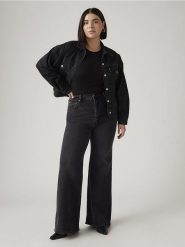 Levi's Dżinsy "Ribcage" - Flared fit - w kolorze antracytowym rozmiar: W28/L30. Czarne jeansy Levi's, l, z aplikacjami, klasyczne, z podwyższonym stanem. Za 232.68 zł.