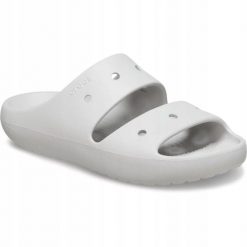 Klapki Dla Dorosłych Crocs Classic Slide V2. Szare klapki Crocs, bez wzorów, z materiału, bez obcasa, bez zapięcia. Za 135.99 zł.