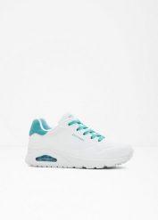 Sneakersy marki Skechers z pianką memory. Białe buty sportowe lifestyle bonprix, bez wzorów, sportowe, bez zapięcia. Za 429.99 zł.