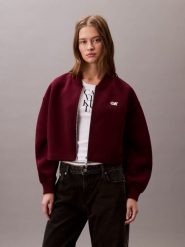 Calvin Klein Jeans kurtka dresowa Kobiety Sztuczne włókno czerwony, S. Czerwone kurtki Calvin Klein Jeans, s, bez wzorów, z dresówki, bez kaptura. Za 429.95 zł.
