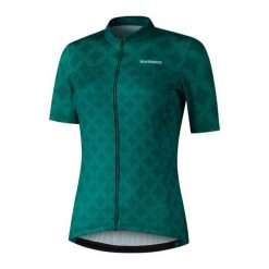 Damska koszulka z krótkim rękawem MIZUKI, zielony. Zielone t-shirty sportowe Shimano, bez wzorów, bez ramiączek, rowerowe. Za 349.90 zł.