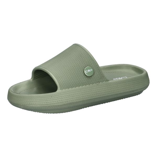 Klapki sportowe damskie CMP Ruby Slipper wygodne zielone. Czarne klapki CMP, bez wzorów, z syntetyku, sportowe, bez obcasa, bez zapięcia. Za 78.44 zł.