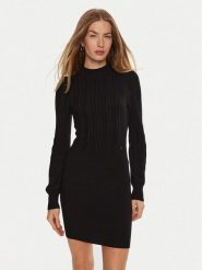 Guess Sukienka dzianinowa Livia W4BK08 Z2V42 Czarny Regular Fit. Czarne sukienki Guess, xl, z aplikacjami, z dzianiny, bez kołnierzyka, bez ramiączek. Za 269.99 zł.