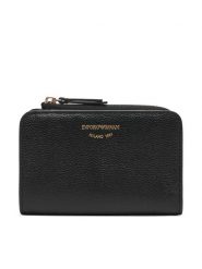 Emporio Armani Portfel EW000369 AF19568 Czarny. Czarne portfele Emporio Armani, bez wzorów, ze skóry. Za 894.99 zł.