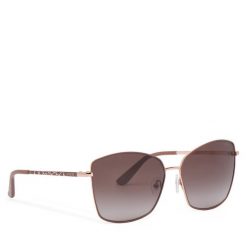Okulary przeciwsłoneczne Guess. Brązowe okulary przeciwsłoneczne Guess, z aplikacjami. Za 379.99 zł.