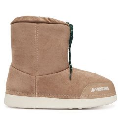 Śniegowce LOVE MOSCHINO. Brązowe śniegowce Love Moschino, bez wzorów, bez zapięcia. Za 709.99 zł.