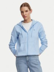 Tommy Jeans Bluza Flag DW0DW19729 Niebieski jasny Regular Fit. Niebieskie bluzy Tommy Jeans, xs, bez wzorów, z bawełny, bez ramiączek, bez kaptura. Za 369.99 zł.