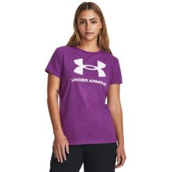 Koszulka damska Under Armour SPORTSTYLE LOGO SS. Fioletowe t-shirty sportowe Under Armour, xs, bez wzorów, bez ramiączek. Za 59.99 zł.