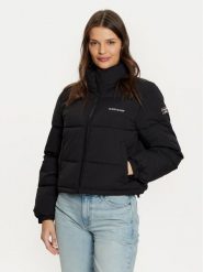 Guess Jeans Kurtka zimowa W4BL20 WGII2 Czarny Regular Fit. Czarne kurtki Guess Jeans, na zimę, l, z aplikacjami, z jeansu, bez kaptura. Za 389.99 zł.