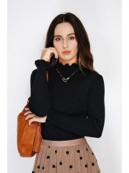 C& Jo Sweter w kolorze czarnym rozmiar: 36. Czarne swetry C& Jo, bez wzorów, z kaszmiru, klasyczne, bez ramiączek. Za 148.61 zł.