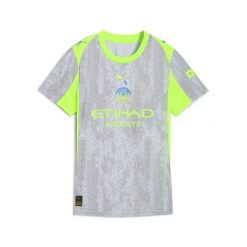 Damska trzecia koszulka Manchester City 25/26 PUMA. Niebieskie t-shirty sportowe Puma, bez wzorów, bez ramiączek. W wyprzedaży za 214.00 zł.