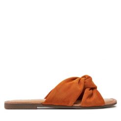 Klapki Gioseppo. Brązowe klapki Gioseppo, bez wzorów, bez obcasa, bez zapięcia. Za 229.99 zł.