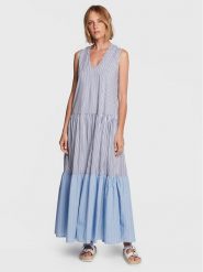 Silvian Heach Sukienka letnia GPP23359VE Niebieski Loose Fit. Niebieskie sukienki Silvian Heach, bez wzorów, z bawełny, bez kołnierzyka, bez ramiączek. Za 769.99 zł.