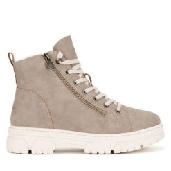 Botki Go Soft. Brązowe botki GO SOFT, bez wzorów, bez obcasa, na płaskiej podeszwie, bez zapięcia. Za 160.99 zł.