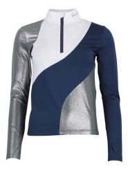 Peak Mountain Koszulka funkcyjna w kolorze granatowo-srebrno-białym rozmiar: M. Białe t-shirty sportowe Peak Mountain, m, bez wzorów, z materiału, bez ramiączek, outdoorowe. Za 162.11 zł.