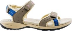 Hi-Tec Sandały damskie Wayena Sand/Smoke blue/Pink r. 37. Niebieskie sandały Hi-tec, bez wzorów, sportowe, bez obcasa, bez zapięcia. Za 111.06 zł.