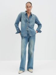 Someday Bluzka dżinsowa "Zutie" w kolorze niebieskim rozmiar: 38. Niebieskie bluzki someday., bez wzorów, z bawełny, bez kołnierzyka, bez ramiączek. Za 173.99 zł.