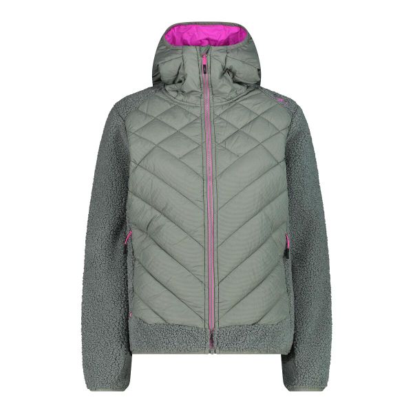 Bluza damska turystyczna CMP 34P2386. Zielone bluzy CMP, xs, bez wzorów, z materiału, z kapturem, trekkingowe. Za 439.99 zł.