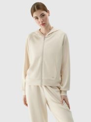 BLUZA DRESOWA DAMSKA 4F ROZPINANA Z KAPTUREM XS TSWSF1577 KOLOR BEŻOWY. Brązowe bluzy z kapturem 4f, l, bez wzorów, z dresówki, z kapturem, do biegania. Za 199.99 zł.