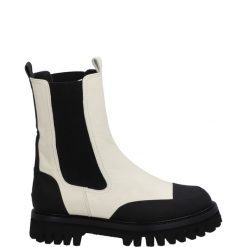 SZTYBLETY DAMSKIE 4365 PANNA-NERO. Botki Venezia, bez wzorów, ze skóry, bez obcasa, bez zapięcia. Za 269.00 zł.