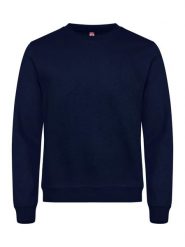 Clique Basic Roundneck blu granatowy - klasyczna bluza unisex – dark navy. Niebieskie bluzy bez kaptura CLIQUE, s, bez wzorów, z bawełny, bez kaptura. Za 155.70 zł.