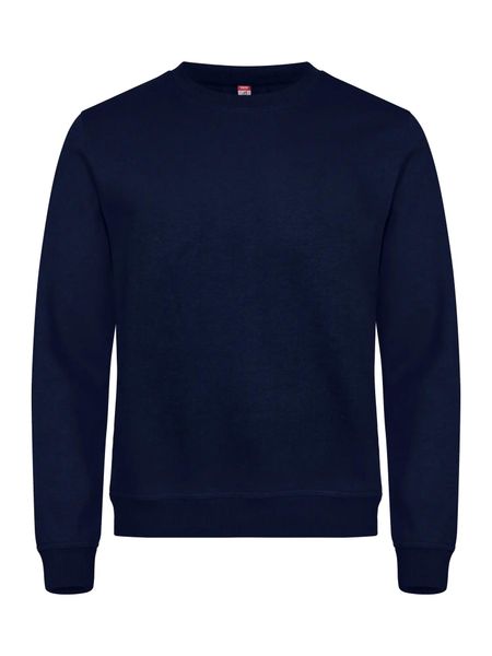 Clique Basic Roundneck blu granatowy - klasyczna bluza unisex – dark navy. Niebieskie bluzy CLIQUE, s, bez wzorów, z bawełny, bez kaptura. Za 155.60 zł.