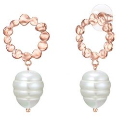 Lulu & Jane Kolczyki z Mosiadz w Różowy złoty 1 ct Damski. Czerwone kolczyki Lulu & Jane, z perłą, pozłacane. Za 99.99 zł.