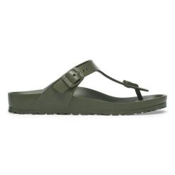 Klapki Birkenstock Gizeh Eva unisex 1019143 Zielone. Zielone klapki bez wzorów, z materiału, klasyczne, bez obcasa, bez zapięcia. Za 368.21 zł.