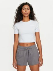 The North Face T-Shirt NF0A55AO Błękitny Cropped Fit. Niebieskie t-shirty The North Face, l, bez wzorów, z bawełny, bez kołnierzyka, bez ramiączek. Za 79.99 zł.