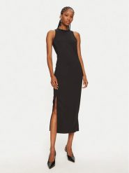 PINKO Sukienka koktajlowa Honfleur 104093 A23V Czarny Slim Fit. Czarne sukienki Pinko, bez wzorów, z wiskozy, wizytowe, bez kołnierzyka, bez ramiączek. Za 1,072.27 zł.