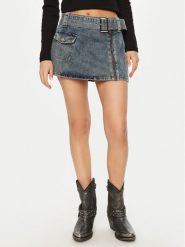 One Teaspoon Spódnica mini Moto 26744 Granatowy Regular Fit. Niebieskie spódnice One Teaspoon, bez wzorów, z bawełny, mini. Za 339.99 zł.