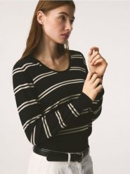 Sweter z lyocellem - czarny. Czarne swetry Reserved, l, bez wzorów, z bawełny, bez ramiączek. Za 199.99 zł.
