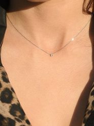 DIAMANTA Złoty naszyjnik "Solitaire" z diamentem - dł. 42 cm rozmiar: onesize. Białe naszyjniki DIAMANTA, z materiału, z diamentem, złote. Za 1,557.99 zł.