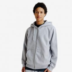 Bluza na suwak unisex Elementals. Szare bluzy Decathlon, m, bez wzorów, z bawełny, eleganckie, bez ramiączek, z kapturem. Za 179.99 zł.