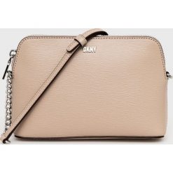 Dkny torebka kolor beżowy. Brązowe shopper bag DKNY, bez wzorów, bez dodatków. Za 799.99 zł.