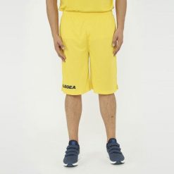 Szorty do biegania Portland żółte. Żółte szorty sportowe LEGEA, bez wzorów, z bawełny, do biegania. Za 64.00 zł.