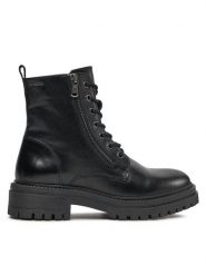 Geox Trapery D Iridea F D16HRF 00043 C9999 Czarny. Czarne traperki Geox, bez wzorów, ze skóry, bez obcasa, bez zapięcia. Za 619.99 zł.