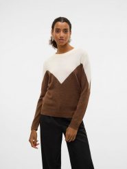 Vero Moda Sweter w kolorze kremowo-brązowym rozmiar: M. Brązowe swetry Vero Moda, m, bez wzorów, z wełny, bez ramiączek. Za 61.60 zł.