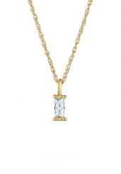 Elli Damski pasjansa wisiora prostokątny łańcuch ogniwowy skręcony z cyrkoniami w 925 Sterling Silver pozłacany Naszyjniki 1 ct. Szare naszyjniki Elli, z materiału, z cyrkonią, pozłacane. Za 293.99 zł.