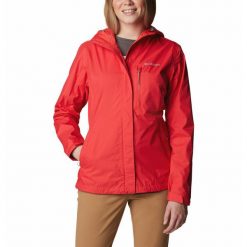Kurtka Przeciwdeszczowa Damska Columbia Pouring Adventure. Czerwone kurtki Columbia, xs, bez wzorów, bez kaptura. W wyprzedaży za 289.99 zł.