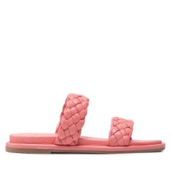 Klapki Tamaris. Czerwone klapki Tamaris, bez wzorów, bez obcasa, bez zapięcia. Za 219.99 zł.