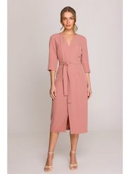 Stylove Sukienka w kolorze jasnoróżowym rozmiar: L. Różowe sukienki Stylove, l, bez wzorów, z tkaniny, bez kołnierzyka, bez ramiączek, midi. Za 247.69 zł.