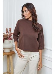 So Cachemire Sweter "Dylia" w kolorze brązowym rozmiar: S. Brązowe swetry So Cachemire, s, bez wzorów, ze splotem, bez ramiączek. Za 196.70 zł.